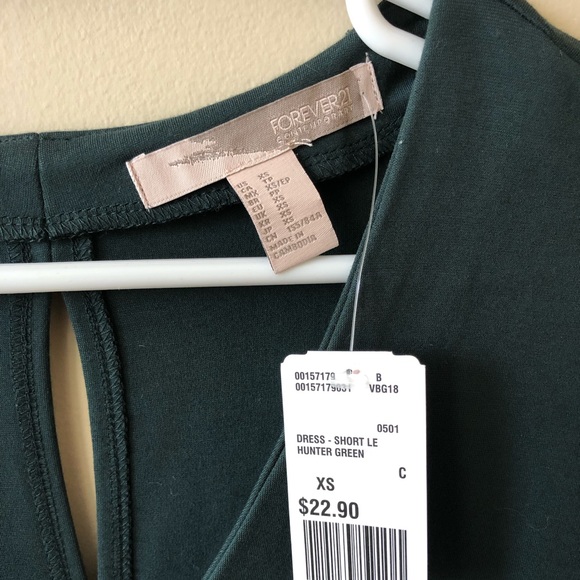 Forever 21 Hunter Green Flared Sleeve Dress XS - Picture 3 of 3